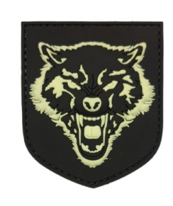 Патч "Волк", цвет черный/светящийся