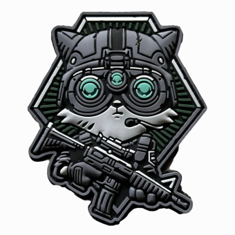 Патч "Котик с автоматом и ПНВ"