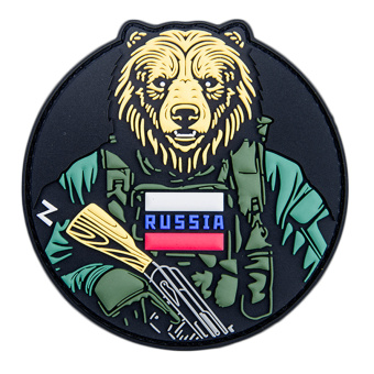 Патч "Медведь с АК", цвет черный