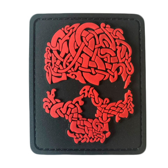 Патч "Череп: кельтский узор", цвет черный/красный