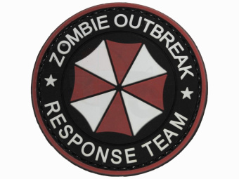 Шеврон Zombie Outbreak Response Team Umbrella, красный